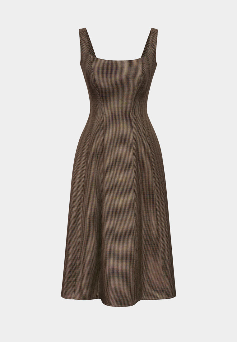 Платье с принтом гусиная лапка